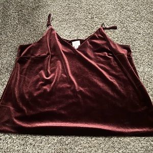 Velvet burgundy top